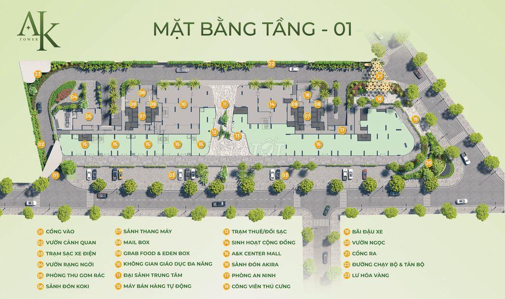 1PN+ 45m² A&K Tower Thuận An 1,896 tỷ, hỗ trợ 68,8tr tiền thuê