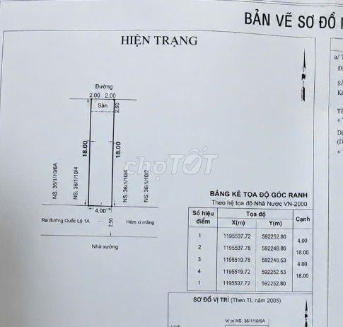 🏠 BÁN NHÀ ĐẤT BÌNH TÂN – DIỆN TÍCH 72M²