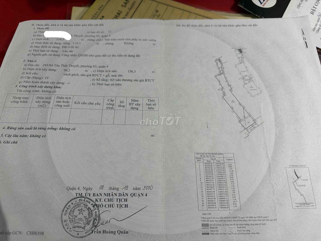 Bán Nhà Quận 4 Hẻm Rộng Nhà 1 Tầng 12,8M2