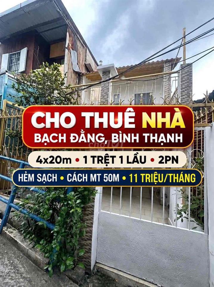 ❤️CHO THUÊ NHÀ BẠCH ĐẰNG BÌNH THẠNH -80m2 - 2pn