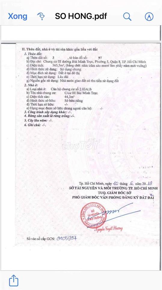 Bán Căn Hộ Chung Cư Bùi Minh Trực III