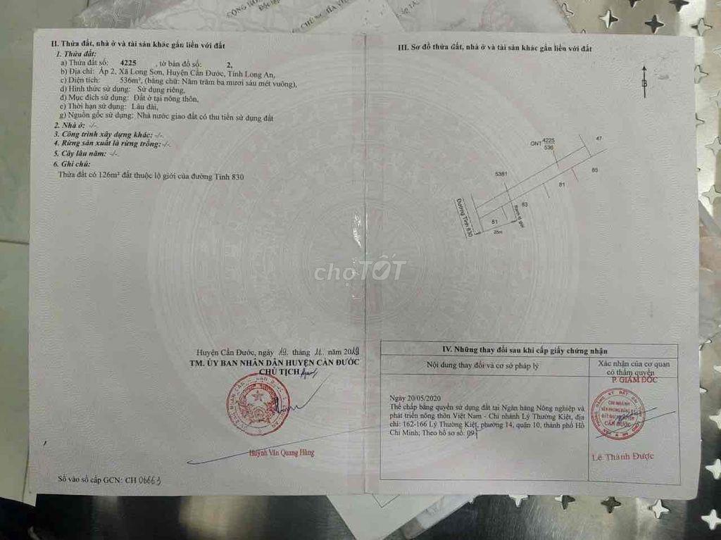 Chỉ 7,5 triệu/m2 - Đất mặt tiền DT835C full thổ cư, còn 01 lô ***