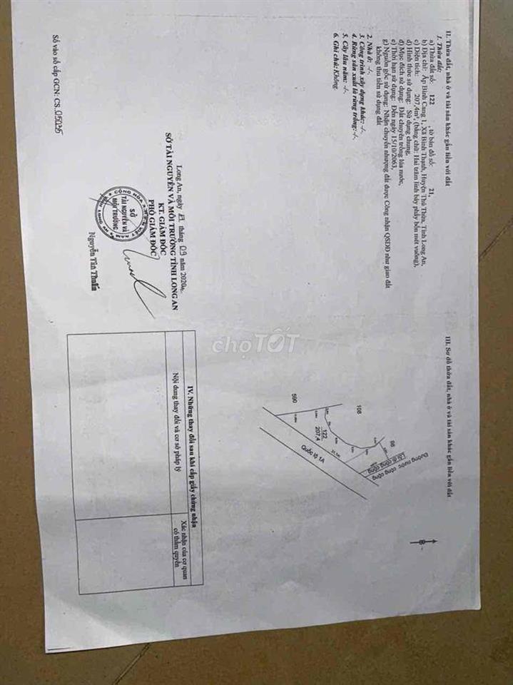Bán đất Quốc Lộ 1A