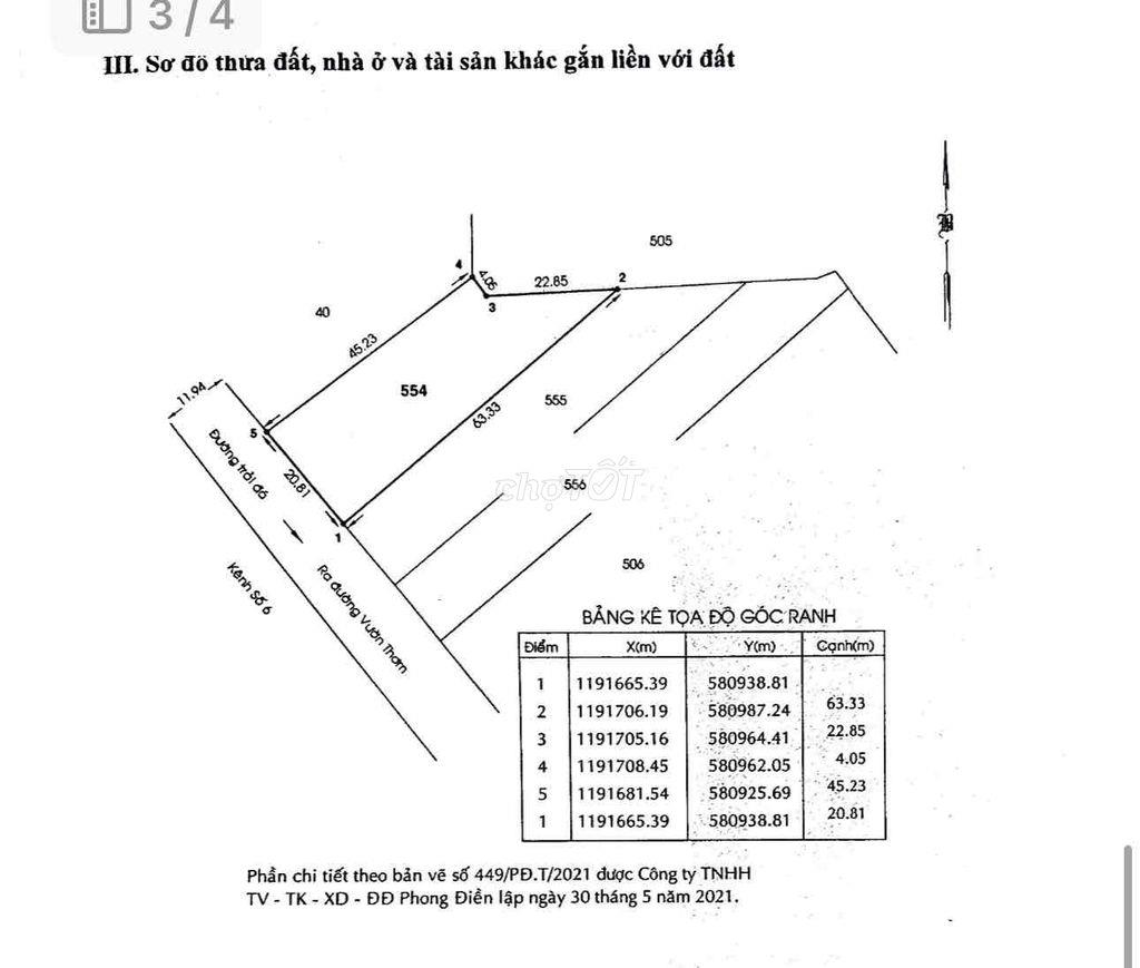 Bán đất mặt tiền Kênh 6, Bình Lợi , Bình Chánh