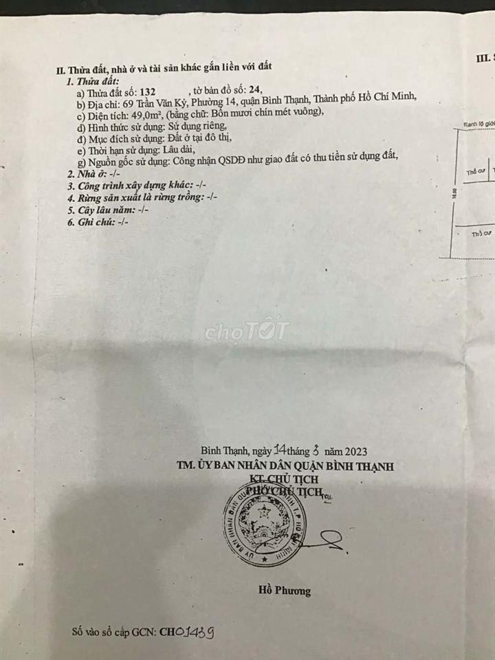 Chính chủ bán nhà mặt tiền đường Trần Văn Kỷ, Bình Thạnh