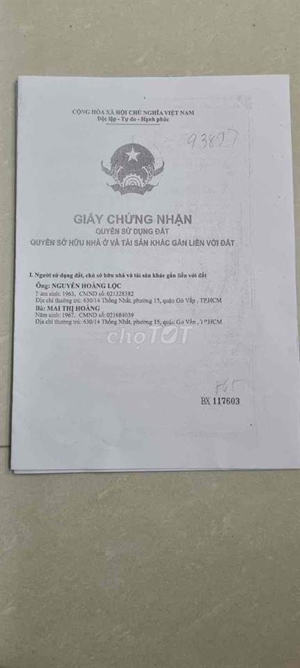 🏠 CHÍNH CHỦ CẦN BÁN NHÀ – PHƯỜNG THÔNG TÂY HỘI, GÒ VẤP