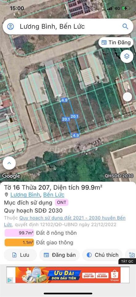 ĐẤT NỀN SẴN SỔ LONG BÌNH, BẾN LỨC