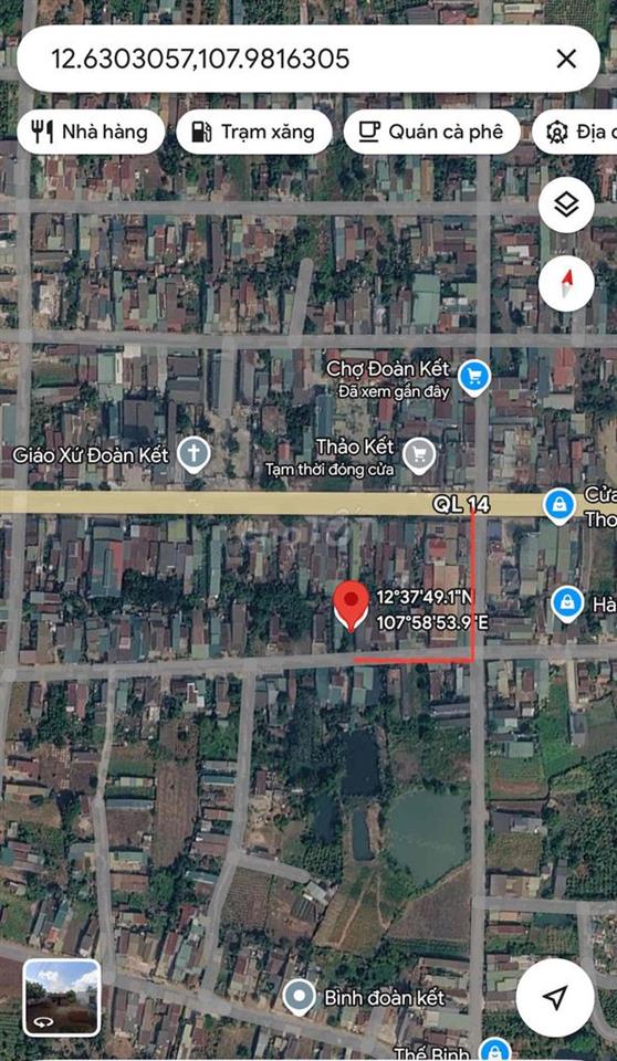 Cần bán đất đối diện chợ Đoàn Kết, xã Hoà Khánh cũ. cách trung tâm 9km