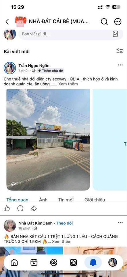 cho thuê nhà ở và kinh doanh, đối diện cty ecoway