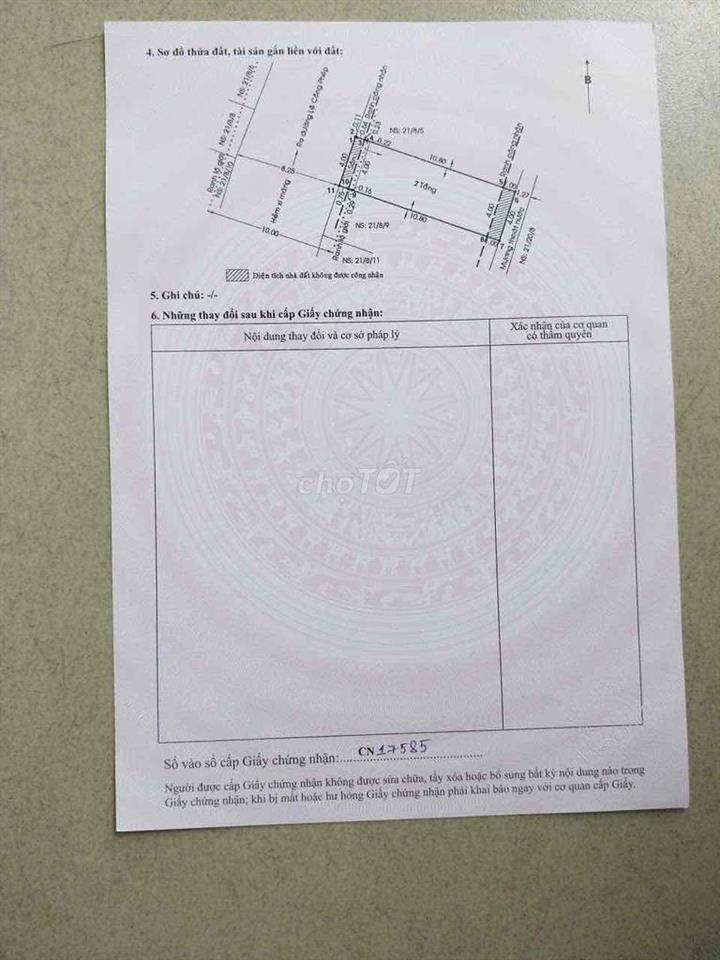 giáp Phú Lâm Q6 và khu Bình Phú  DT: 4m x 12,5m - DTCN: 45m² - Sàn: 91