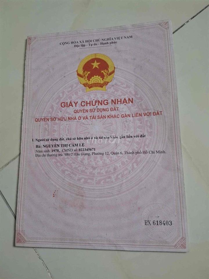 Bán nhà gần sát đường Hậu Giang