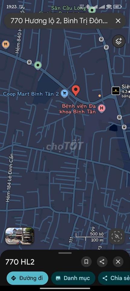 Cho thuê Mặt bằng mặt tiền đường Hương Lộ 2