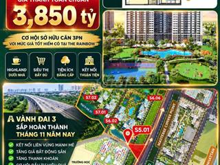GIÁ TỐT! CĂN 3PN VINHOMES GRAND PARK CHỈ 3,850 TỶ!