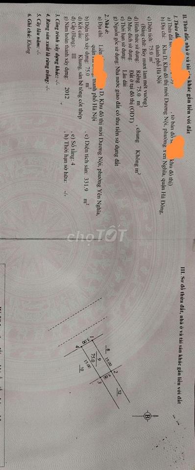 🏡 **CHÍNH CHỦ BÁN NHÀ 5 TẦNG – KĐT ĐÔ NGHĨA, HÀ ĐÔNG