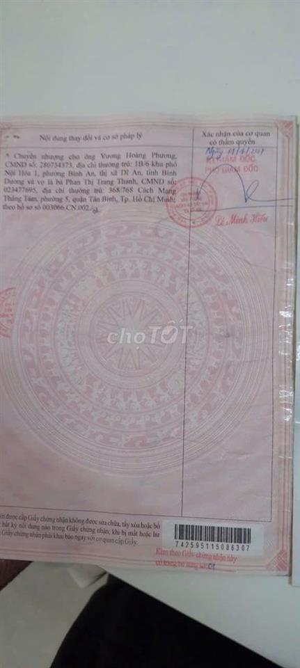 NHÀ SỔ HỒNG RIÊNG MẶT TIỀN, SÁT QL 1K, GẦN BIGC GO DĨ AN.