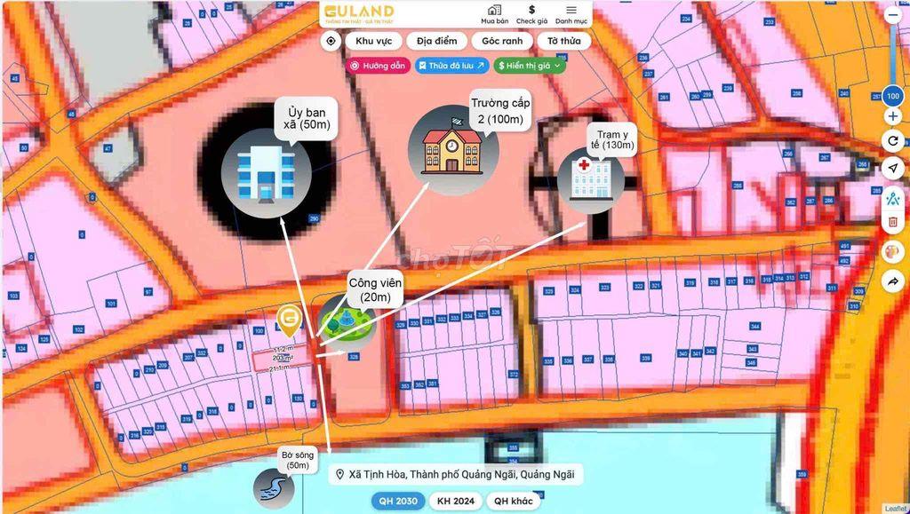 Bán đất mặt tiền công viên Tịnh Hoà full thổ cư
