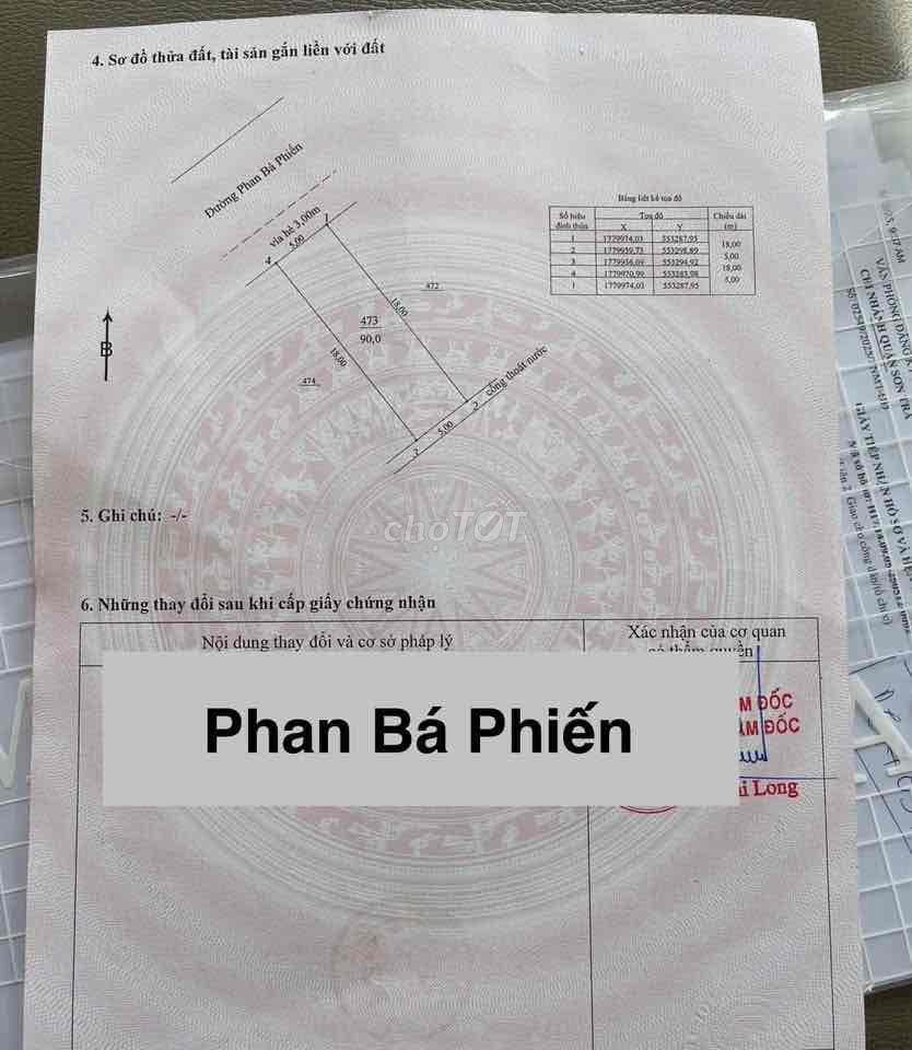 Bán đất đường Phan Bá Phiến sát biển 90m2 giá hơn 11 tỷ
