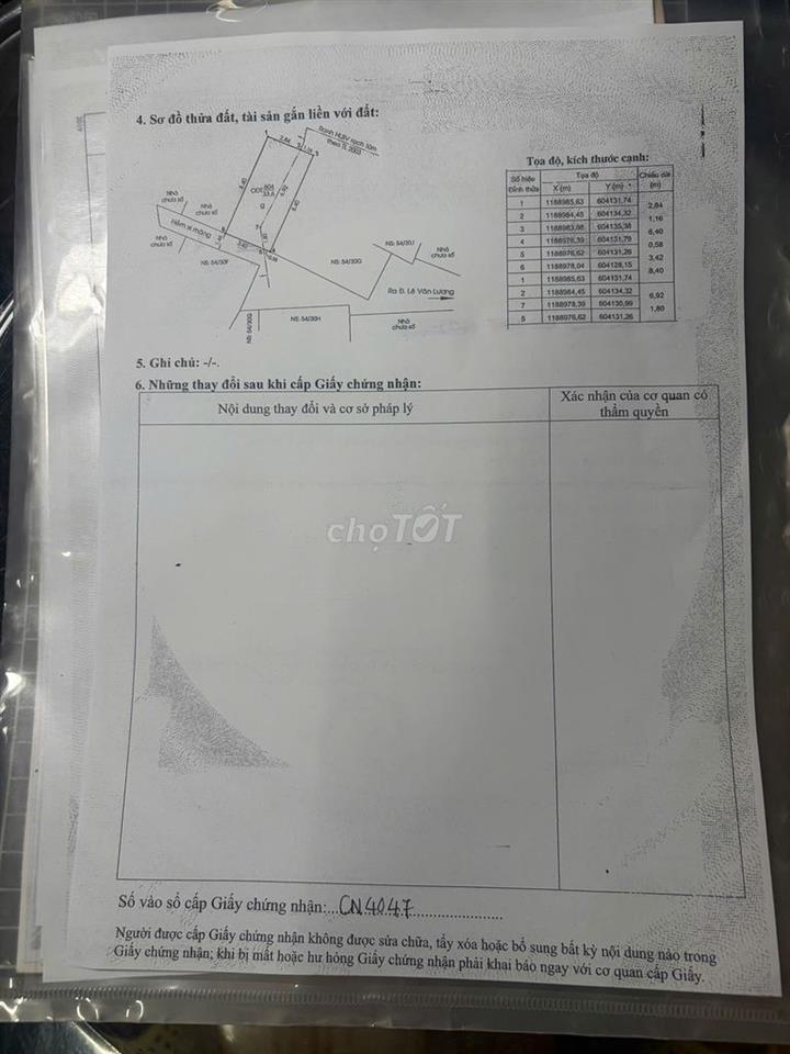 bán nhà ở riêng lẻ, Lê Văn Lương, P Tân Hưng, Q 7