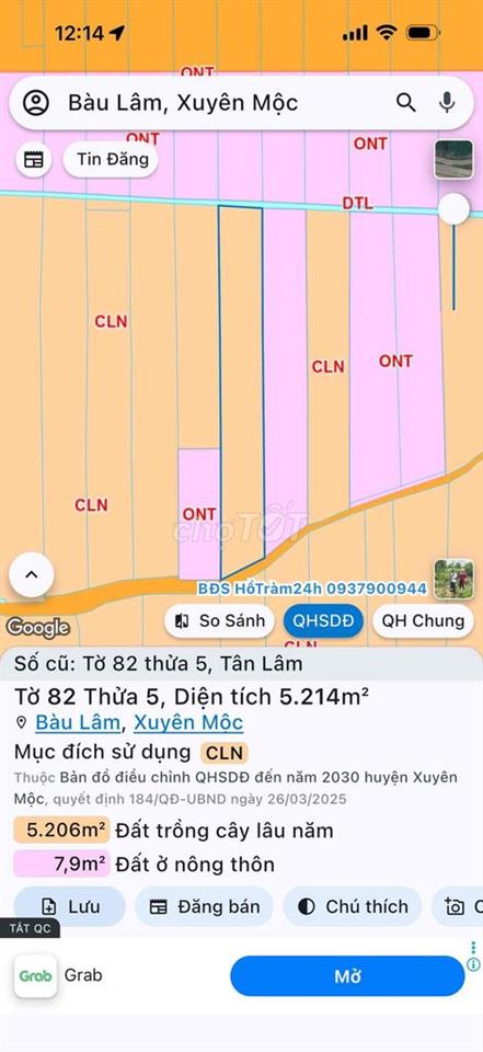 Chính chủ cần bán đất Bàu Lâm