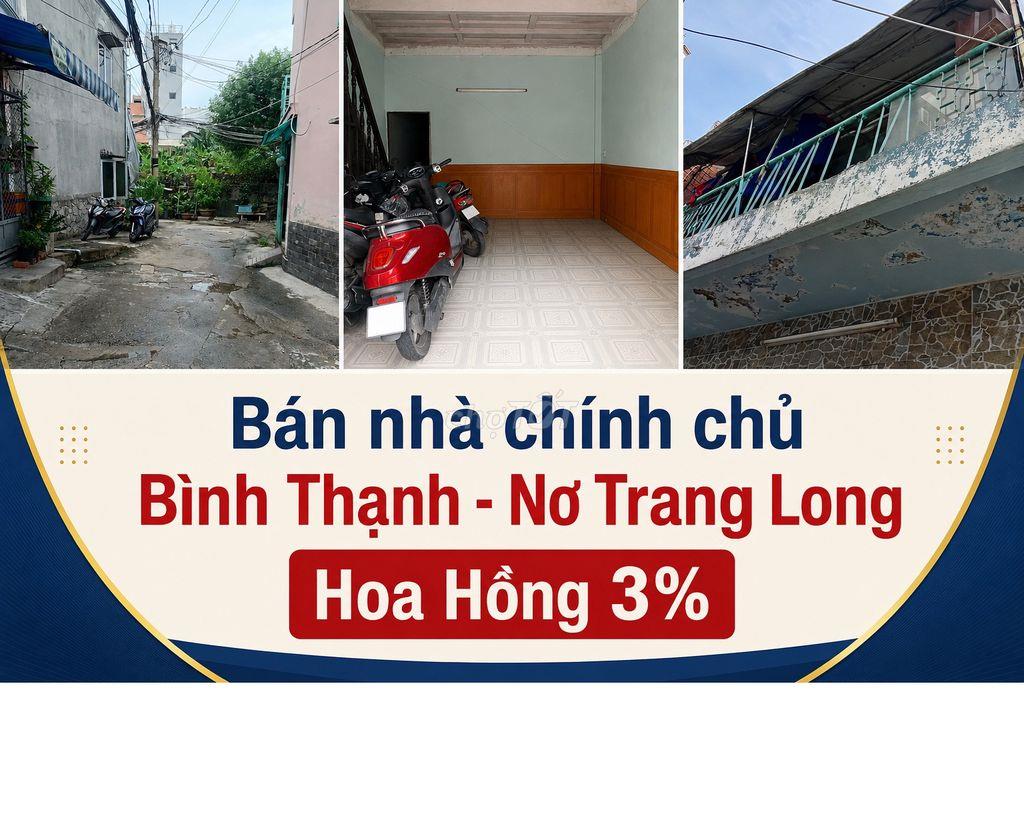 [TÔI CHÍNH CHỦ ] NHÀ BÁN NƠ TRANG LONG – 2PN – 2WC – 2 MẶT HẺM THOÁNG
