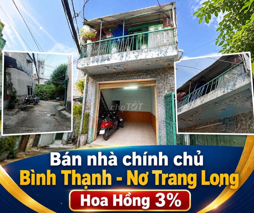 [TÔI CHÍNH CHỦ ] NHÀ BÁN NƠ TRANG LONG – 2PN – 2WC – 2 MẶT HẺM THOÁNG