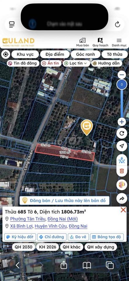 cần bán đất mặt tiền đường long chiến