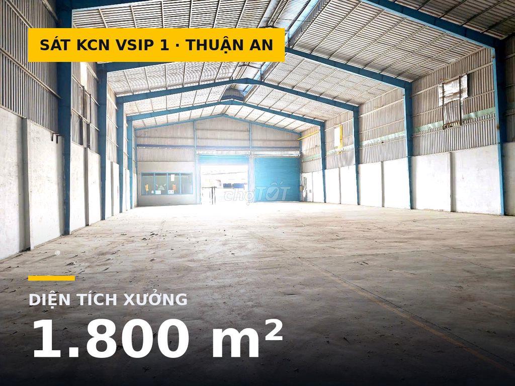 Xưởng 1.800m² sát KCN VSIP 1, xe container vào tận nơi 