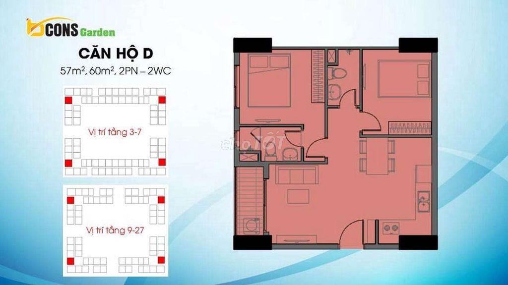 Chính chủ bán căn hộ 2PN2WC – View thoáng, ban công rộng, tầng thấp