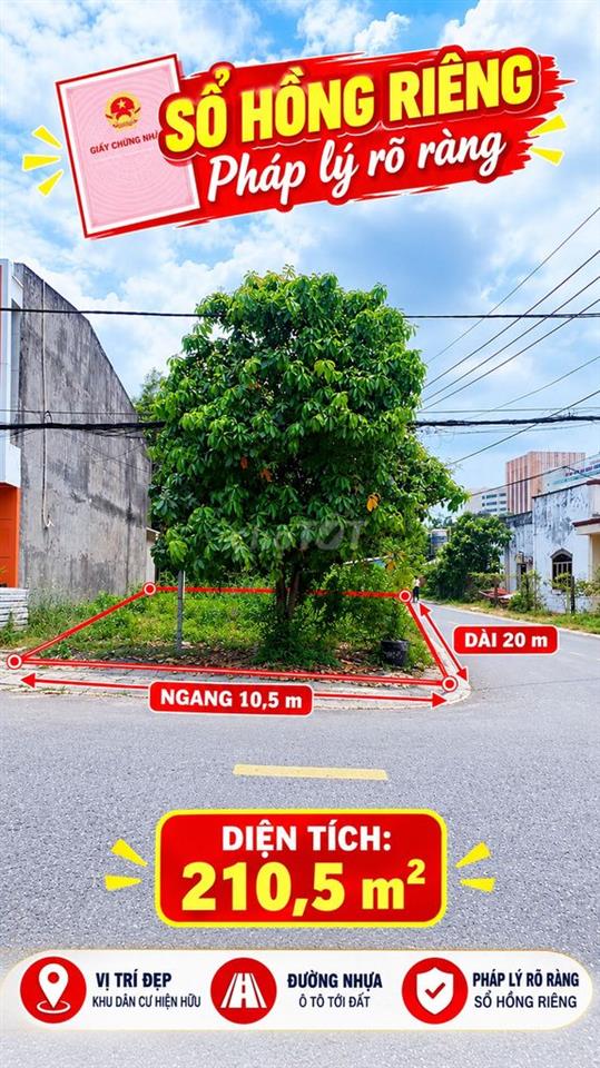 CHỦ NGỘP BÁN GẤP–LÔ GÓC 2 MT NGUYỄN VĂN HOÀI, CỦ CHI–210,5M²-CHỈ 479TR