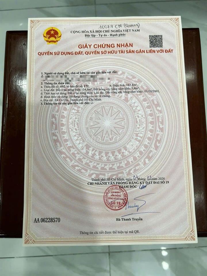 BÁN ĐẤT NỀN 100% THỔ CƯ TẠI XÃ CỦ CHI TP HỒ CHÍ MINH