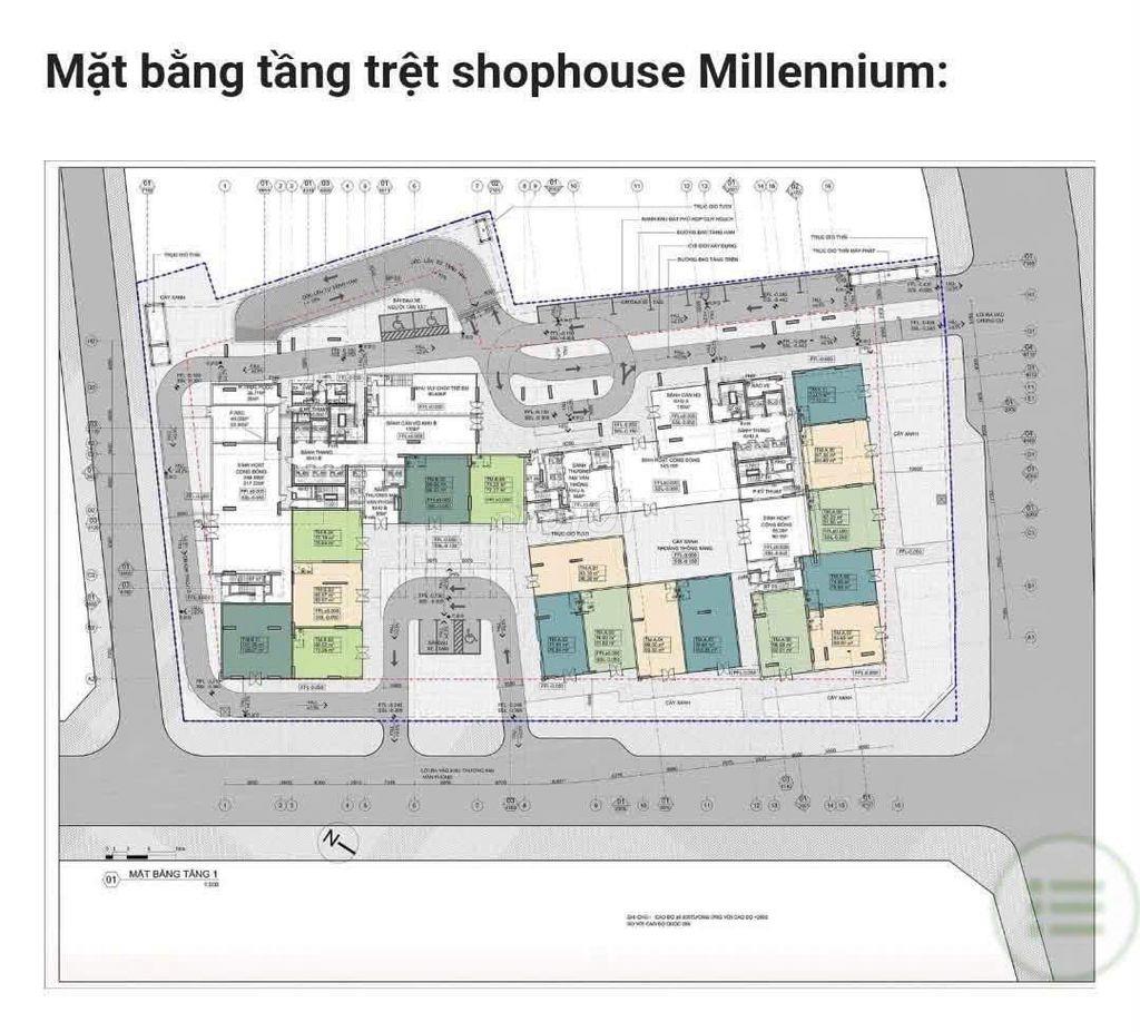 Bán shophouse Millennium 2 mặt tiền, diện tích 170m²