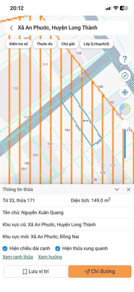 $ Tôi cần bán 149m2 đất thổ cư 6 x 24.9m hẻm xe hơi
