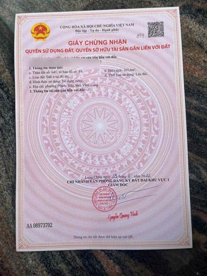 BÁN NỀN FULL THỔ CƯ – ĐƯỜNG 909B, PHƯỜNG PHƯỚC HẬU, VĨNH LONG 🔥