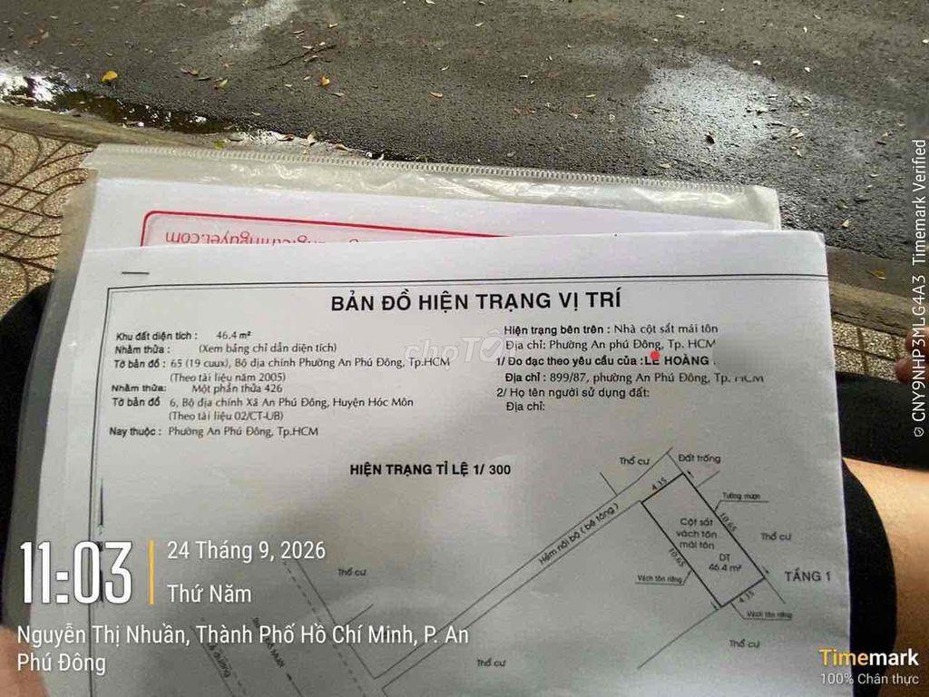 cần bán gấp miếng đất 46m2