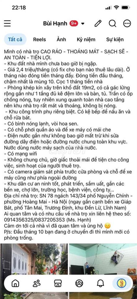 Cho thuê nhà trọ