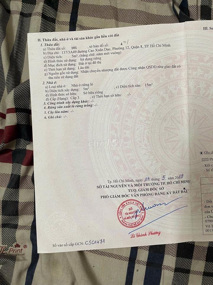 Bán nhà hẻm Cao Xuân Dục, sổ hồng riêng