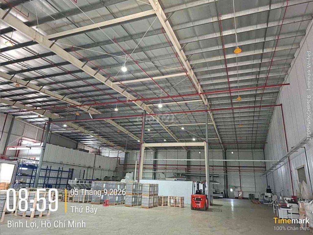 cho thuê kho xưởng KCN Tân Đô Đức Hoà DT 2000m2 giá 200tr pccc tự đông