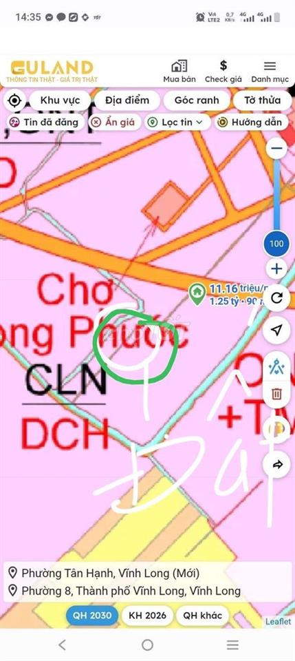  đất  gần đến phạm hùng , cầu ông me phương 4