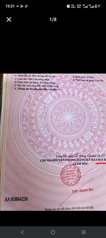  đất  gần đến phạm hùng , cầu ông me phương 4