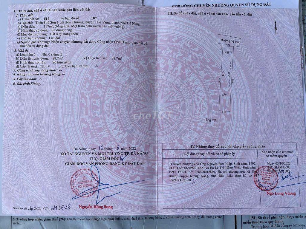 Bán nhà chính chủ 3 pn ở Hòa Tiến (Hòa Vang cũ)