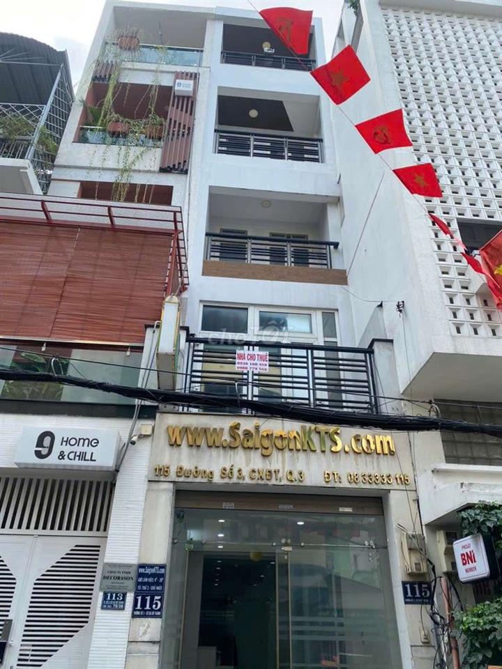 cho thuê nhà 115 đường số 3 cư xá Đô Thành quận 3