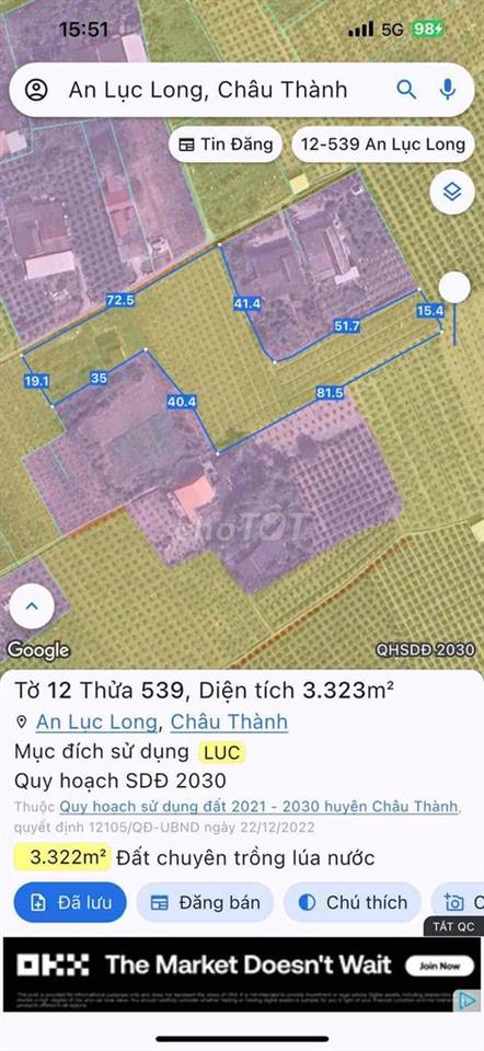 Bán đất Long An chỉ 270tr/1000m2 - Có sẵn nhà và 400 trụ thanh long