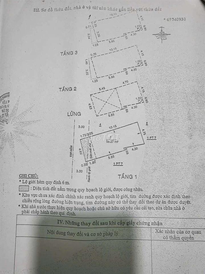 HH 1% Nhờ AE Hỗ Trợ- Nhà 3 Tầng, P.13,TB (4.6 x 13m) nở hậu- 8.7 Tỷ TL