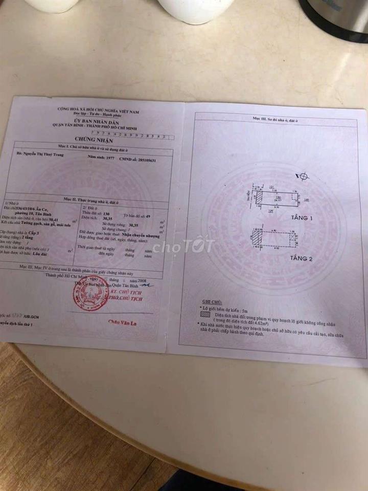 
🛑  HH 1% - Hẻm 536 Âu Cơ (3.55*10m) - 1 Lầu - AE Hợp Tác Ra Hàng.