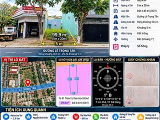 Bán đất mặt tiền Lê Trọng Tấn, An Khê, 99,9m², đường 10,5m, giá 5,2 tỷ