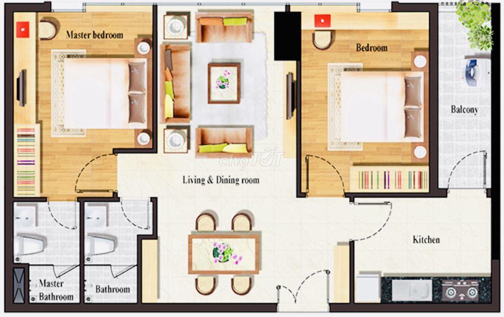 GIÁ CỰC TỐT NGAY MẶT TIỀN CỘNG HÒA: 70M² (2PN - 2WC) CỘNG HÒA PLAZA 