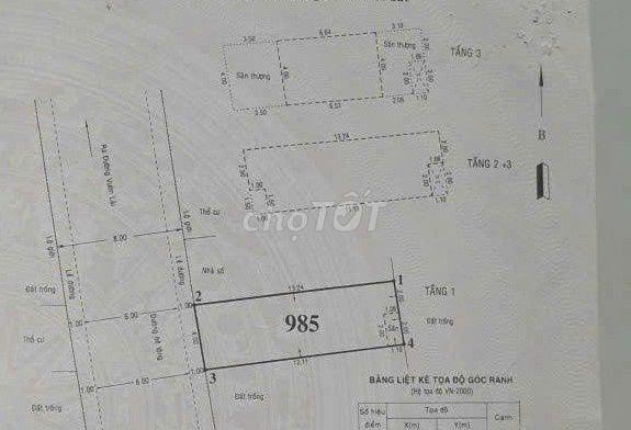 NHÀ TRỆT 3 LẦU, ĐƯỜNG 2 ÔTÔ, HẺM 154 VƯỜN LÀI, AN PHÚ ĐÔNG, QUA GV 5P