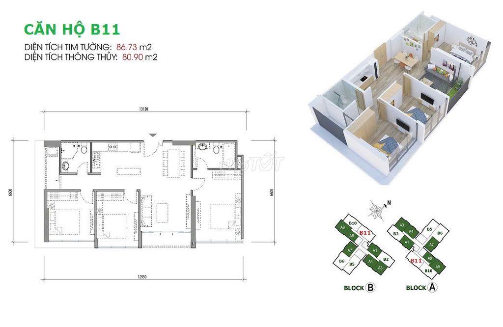 Chính chủ bán căn 3PN-2WC diện tích 87m² tại Eco Green Saigon, Quận 7