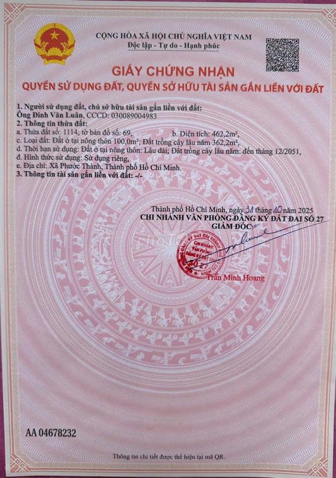 Chính chủ bán nhà đất mặt tiền DH507 xã An Thái, Phú Giáo cũ.