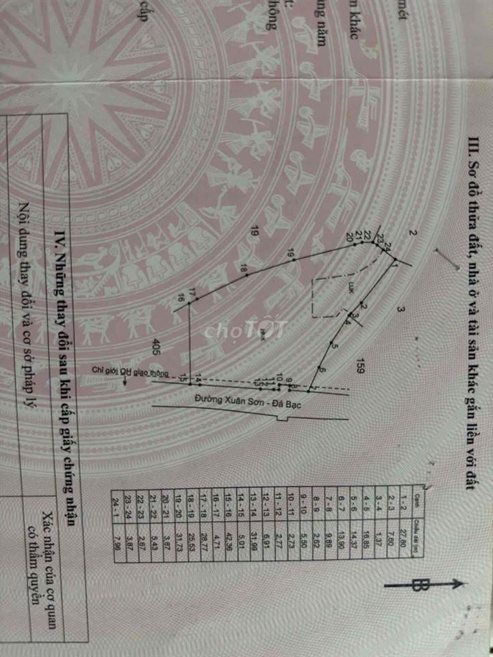 Bán 1 Sào Đất Xuân Sơn Đá Bạc BRVT